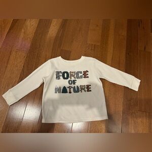 Kids 'Force of Nature' White Long Sleeve Shirt